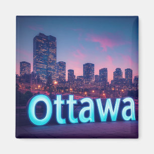 Imán Recuerdo de viaje de la ciudad capital de Ottawa, 