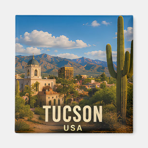 Imán Recuerdo de viaje de Tucson Arizona Desierto Monta