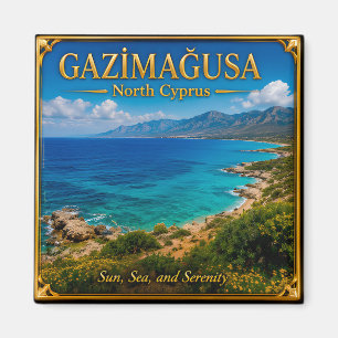 Imán Recuerdo de viaje por mar de Gazimağusa, Chipre de