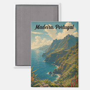 Imán Recuerdo de viaje retro de Madeira Portugal