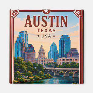 Imán 🤠 Recuerdo de visita al centro de Austin Texas 🤠