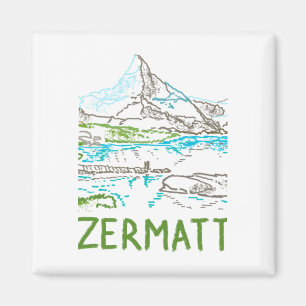 Imán Recuerdo de Zermatt Suiza para turistas Sti