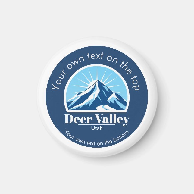Imán Recuerdo del área de esquí Deer Valley Utah  (Frente)