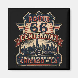 Imán Recuerdo del Centenario de la Ruta 66 Chicago