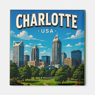 Imán Recuerdo del horizonte de Charlotte Carolina del N