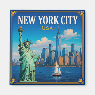 Imán 🗽 Recuerdo del horizonte de la ciudad de Nueva Yo