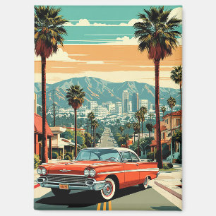Imán Recuerdo del horizonte de palmeras de Los Ángeles