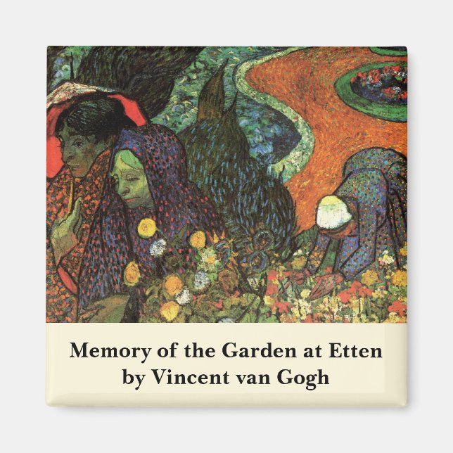 Imán Recuerdo del jardín en Etten de Vincent van Gogh (Frente)