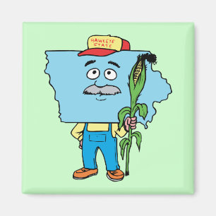 Imán Recuerdo del viaje del vintage del maíz de Iowa I