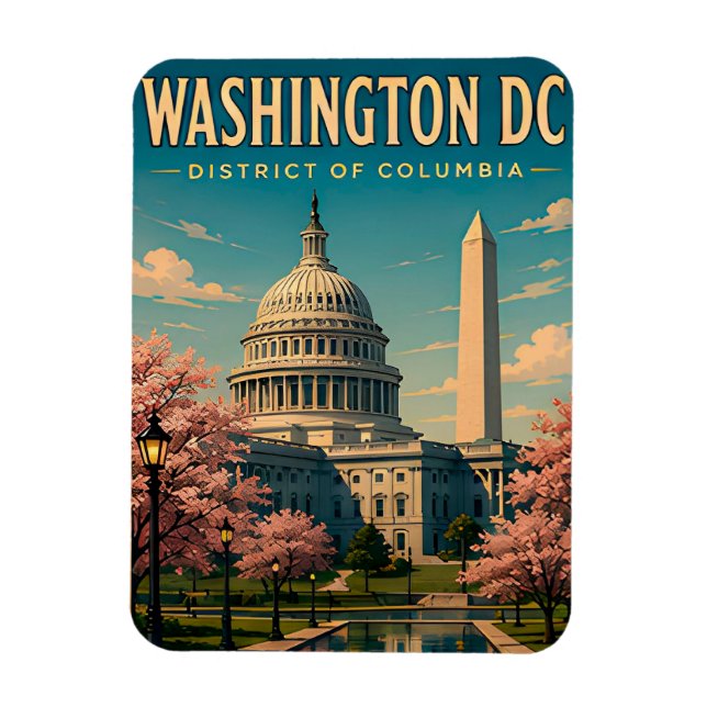 Imán Recuerdo emblemático de Washington DC EE. UU. (Vertical)