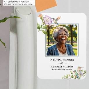 Imán Recuerdo Floral de Colibríes Elegantes