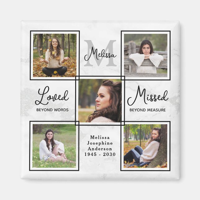 Imán Recuerdo moderno conmemorativo Collage de fotos ún (Frente)