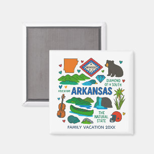 Imán Recuerdo personalizado de viaje familiar a Arkansa