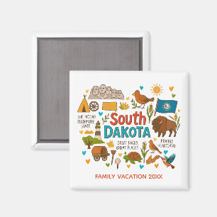 Imán Recuerdo personalizado de viaje familiar a Dakota 