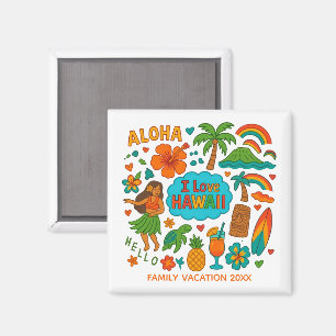 Imán Recuerdo personalizado de viaje familiar a Hawaii