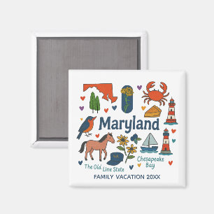 Imán Recuerdo personalizado de viaje familiar a Marylan