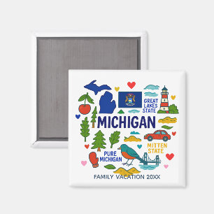 Imán Recuerdo personalizado de viaje familiar a Michiga