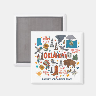 Imán Recuerdo personalizado de viaje familiar a Oklahom