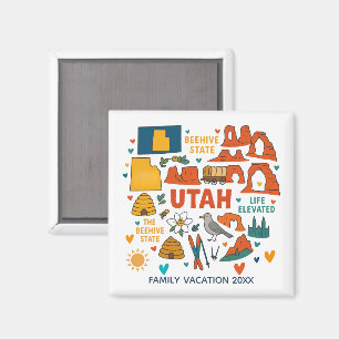Imán Recuerdo Personalizado de Viaje Familiar a Utah
