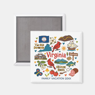 Imán Recuerdo personalizado de viaje familiar a Virgini