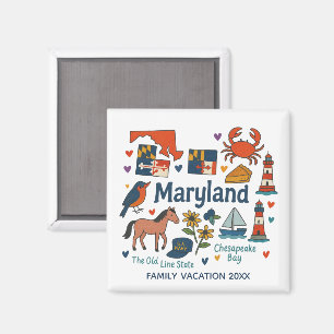Imán Recuerdo personalizado del viaje familiar a Maryla