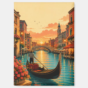 Imán Recuerdo romántico de Venecia Italia Paseo en gónd