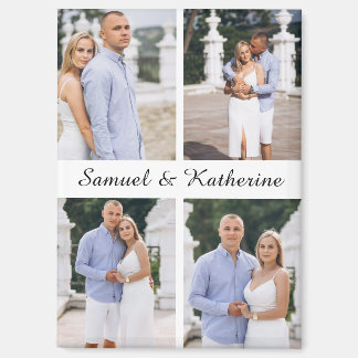 Imán Recuerdo romántico personalizado de cuatro fotos c