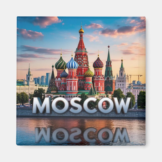 Imán 🧲 Recuerdo turístico de Moscú Rusia 🇷🇺 (Frente)