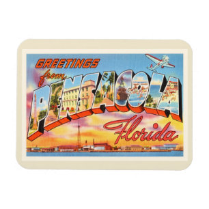 Imán Recuerdo viejo del viaje del vintage de Pensacola
