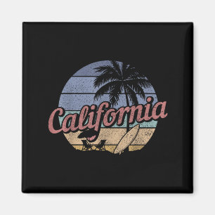 Imán Recuerdo Vintage de Surf de California Surfista de
