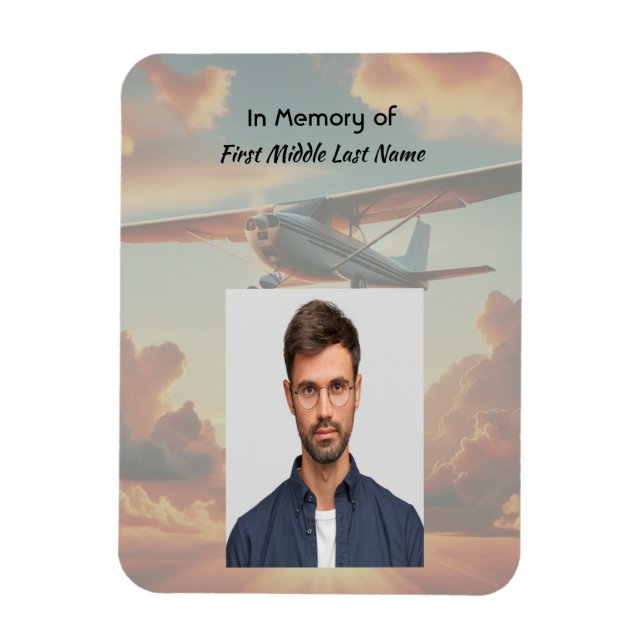Imán Recuerdos conmemorativos Avioneta Pilot Sunset (Vertical)