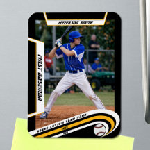 Recuerdos de béisbol animados amarillo negro perso