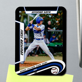 Imán Recuerdos de Béisbol Animados Azul Oscuro Personal