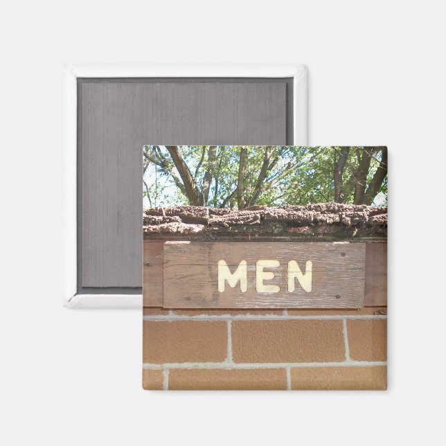 Imán Recuerdos de camping Rótulo de restauración mascul (Anverso/Reverso)