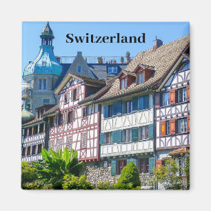 Imán Recuerdos de casas de madera de Suiza