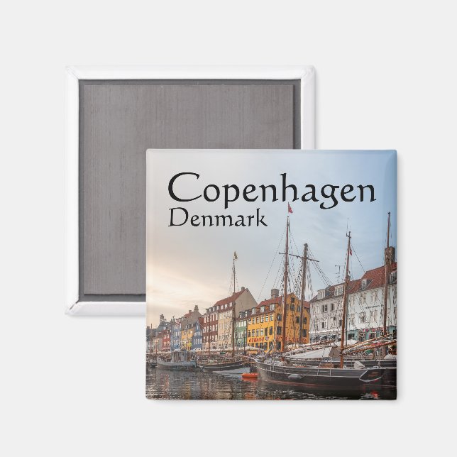 Imán Recuerdos de Copenhague Dinamarca (Anverso/Reverso)