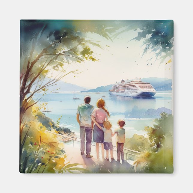 Imán Recuerdos de crucero familiares (Frente)