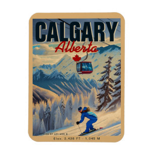 Imán Recuerdos de esquí de Calgary Alberta Canada en lo