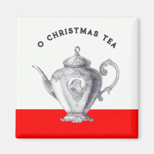 Imán Recuerdos de la fiesta de té de Navidad