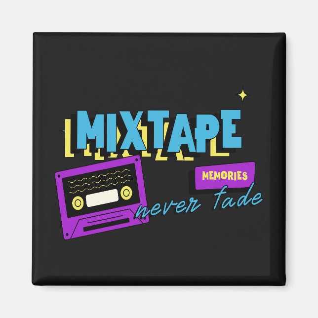 Imán Recuerdos de Mixtape Nostalgia de Cassette Retro (Frente)