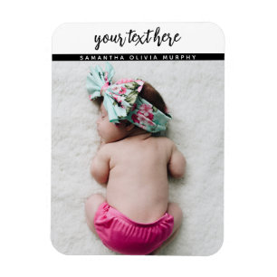 Imán Recuerdos de nombre y amor para bebé fotográficos