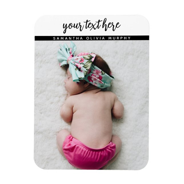 Imán Recuerdos de nombre y amor para bebé fotográficos  (Vertical)