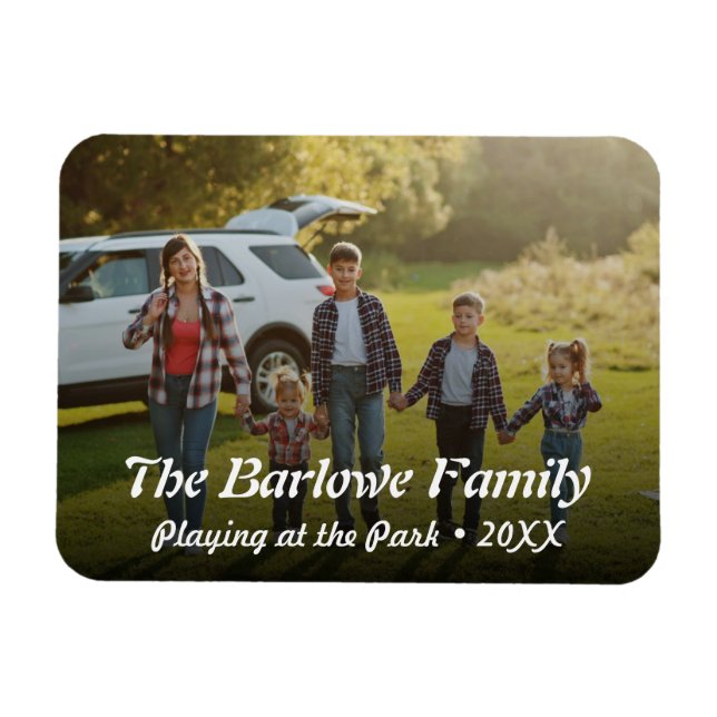 Imán Recuerdos de retrato familiar (3"x4") (Horizontal)