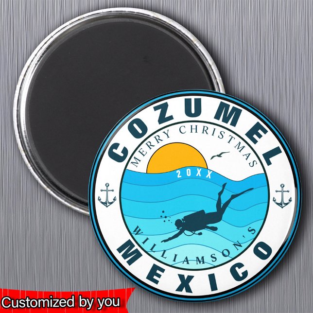 Imán Recuerdos de vacaciones de buceo Cozumel Mexico (Subido por el creador)