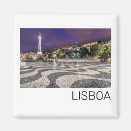 Imán Recuerdos de vacaciones en la plaza Rossio de Lisb