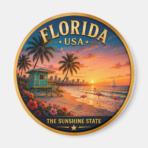 Imán Recuerdos de vacaciones en Palm Beach, Florida 🟡