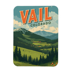 Imán recuerdos de verano al aire libre vintage de Vail