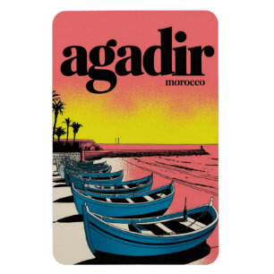 Imán Recuerdos de viaje de la playa de la ciudad vintag
