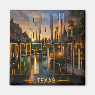 Imán Recuerdos de viaje por el río de San Antonio Texas