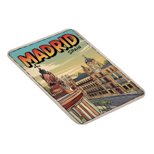 Imán Recuerdos de viaje vintage de la ciudad de Madrid,